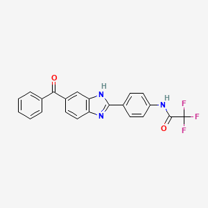 molecular formula C22H14F3N3O2 B3483687 N-[4-(6-benzoyl-1H-benzimidazol-2-yl)phenyl]-2,2,2-trifluoroacetamide 