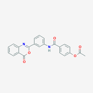 molecular formula C23H16N2O5 B3483691 4-({[3-(4-oxo-4H-3,1-benzoxazin-2-yl)phenyl]amino}carbonyl)phenyl acetate 