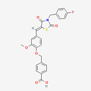 molecular formula C26H20FNO6S B3483745 4-[(4-{[3-(4-fluorobenzyl)-2,4-dioxo-1,3-thiazolidin-5-ylidene]methyl}-2-methoxyphenoxy)methyl]benzoic acid 
