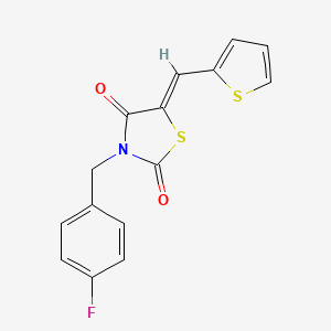 molecular formula C15H10FNO2S2 B3483763 3-(4-fluorobenzyl)-5-(2-thienylmethylene)-1,3-thiazolidine-2,4-dione 