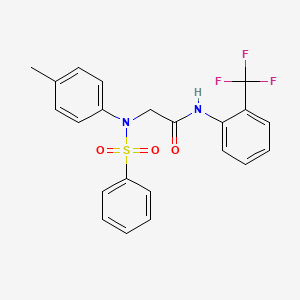 molecular formula C22H19F3N2O3S B3483781 N~2~-(4-methylphenyl)-N~2~-(phenylsulfonyl)-N~1~-[2-(trifluoromethyl)phenyl]glycinamide 