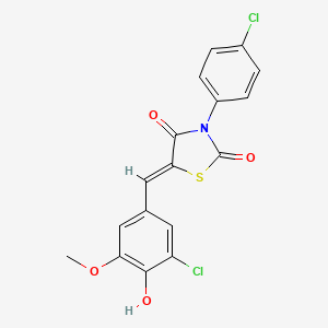molecular formula C17H11Cl2NO4S B3483798 5-(3-chloro-4-hydroxy-5-methoxybenzylidene)-3-(4-chlorophenyl)-1,3-thiazolidine-2,4-dione 