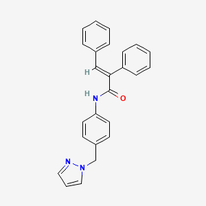molecular formula C25H21N3O B3483820 2,3-diphenyl-N-[4-(1H-pyrazol-1-ylmethyl)phenyl]acrylamide 