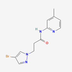 molecular formula C12H13BrN4O B3483827 3-(4-bromo-1H-pyrazol-1-yl)-N-(4-methyl-2-pyridinyl)propanamide 
