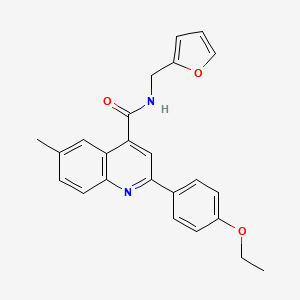 molecular formula C24H22N2O3 B3483834 2-(4-ethoxyphenyl)-N-(2-furylmethyl)-6-methyl-4-quinolinecarboxamide 