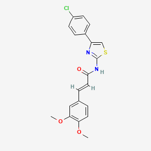 N-[4-(4-chlorophenyl)-1,3-thiazol-2-yl]-3-(3,4-dimethoxyphenyl)acrylamide