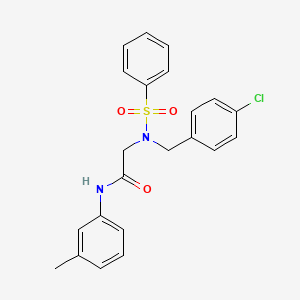 molecular formula C22H21ClN2O3S B3483856 N~2~-(4-chlorobenzyl)-N~1~-(3-methylphenyl)-N~2~-(phenylsulfonyl)glycinamide 