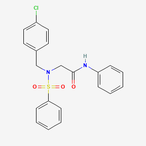 molecular formula C21H19ClN2O3S B3483863 N~2~-(4-chlorobenzyl)-N~1~-phenyl-N~2~-(phenylsulfonyl)glycinamide 
