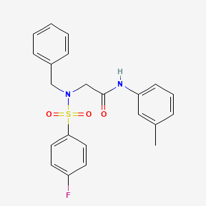 molecular formula C22H21FN2O3S B3483895 N~2~-benzyl-N~2~-[(4-fluorophenyl)sulfonyl]-N~1~-(3-methylphenyl)glycinamide 