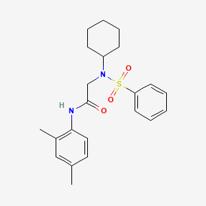 molecular formula C22H28N2O3S B3483901 N~2~-cyclohexyl-N~1~-(2,4-dimethylphenyl)-N~2~-(phenylsulfonyl)glycinamide 