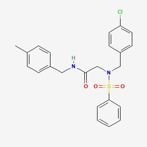 molecular formula C23H23ClN2O3S B3483907 N~2~-(4-chlorobenzyl)-N~1~-(4-methylbenzyl)-N~2~-(phenylsulfonyl)glycinamide 