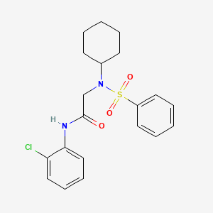 molecular formula C20H23ClN2O3S B3483913 N~1~-(2-chlorophenyl)-N~2~-cyclohexyl-N~2~-(phenylsulfonyl)glycinamide 