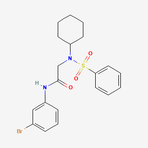 molecular formula C20H23BrN2O3S B3483915 N~1~-(3-bromophenyl)-N~2~-cyclohexyl-N~2~-(phenylsulfonyl)glycinamide 