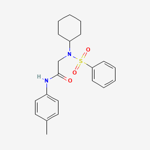 molecular formula C21H26N2O3S B3483925 N~2~-cyclohexyl-N~1~-(4-methylphenyl)-N~2~-(phenylsulfonyl)glycinamide 