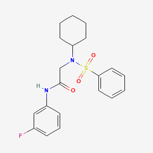 molecular formula C20H23FN2O3S B3483934 N~2~-cyclohexyl-N~1~-(3-fluorophenyl)-N~2~-(phenylsulfonyl)glycinamide 