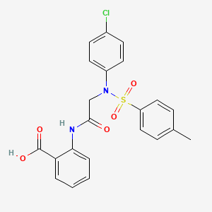 molecular formula C22H19ClN2O5S B3483940 2-({N-(4-chlorophenyl)-N-[(4-methylphenyl)sulfonyl]glycyl}amino)benzoic acid 