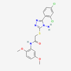 molecular formula C18H17Cl2N5O3S B3483949 2-{[4-amino-5-(2,4-dichlorophenyl)-4H-1,2,4-triazol-3-yl]thio}-N-(2,5-dimethoxyphenyl)acetamide 
