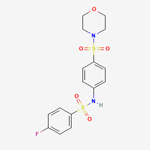 molecular formula C16H17FN2O5S2 B3483954 4-fluoro-N-[4-(4-morpholinylsulfonyl)phenyl]benzenesulfonamide CAS No. 354128-90-8