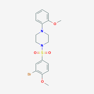 molecular formula C18H21BrN2O4S B3483956 1-[(3-bromo-4-methoxyphenyl)sulfonyl]-4-(2-methoxyphenyl)piperazine 