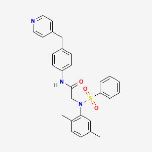 molecular formula C28H27N3O3S B3483978 N~2~-(2,5-dimethylphenyl)-N~2~-(phenylsulfonyl)-N~1~-[4-(4-pyridinylmethyl)phenyl]glycinamide 