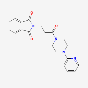 molecular formula C20H20N4O3 B3484000 2-{3-oxo-3-[4-(2-pyridinyl)-1-piperazinyl]propyl}-1H-isoindole-1,3(2H)-dione 