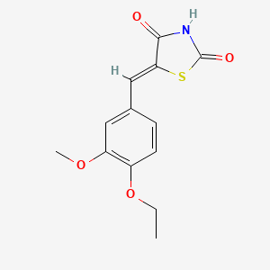 molecular formula C13H13NO4S B3484020 5-(4-ethoxy-3-methoxybenzylidene)-1,3-thiazolidine-2,4-dione 