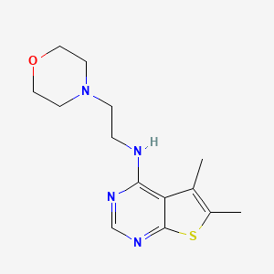 molecular formula C14H20N4OS B3484025 5,6-dimethyl-N-[2-(4-morpholinyl)ethyl]thieno[2,3-d]pyrimidin-4-amine 