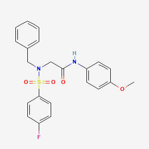 molecular formula C22H21FN2O4S B3484029 N~2~-benzyl-N~2~-[(4-fluorophenyl)sulfonyl]-N~1~-(4-methoxyphenyl)glycinamide 