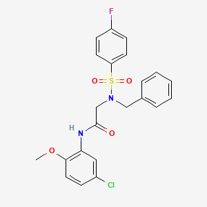 molecular formula C22H20ClFN2O4S B3484046 N~2~-benzyl-N~1~-(5-chloro-2-methoxyphenyl)-N~2~-[(4-fluorophenyl)sulfonyl]glycinamide 
