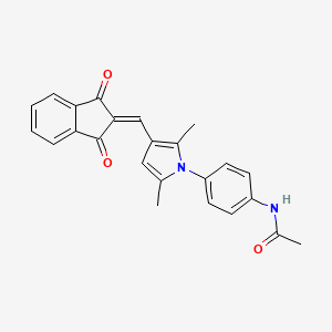 molecular formula C24H20N2O3 B3484051 N-(4-{3-[(1,3-dioxo-1,3-dihydro-2H-inden-2-ylidene)methyl]-2,5-dimethyl-1H-pyrrol-1-yl}phenyl)acetamide 