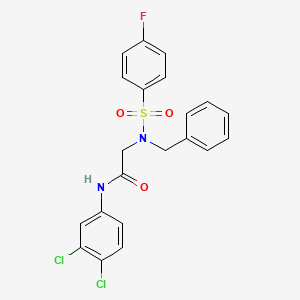 molecular formula C21H17Cl2FN2O3S B3484057 N~2~-benzyl-N~1~-(3,4-dichlorophenyl)-N~2~-[(4-fluorophenyl)sulfonyl]glycinamide 