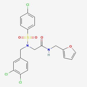 molecular formula C20H17Cl3N2O4S B3484072 N~2~-[(4-chlorophenyl)sulfonyl]-N~2~-(3,4-dichlorobenzyl)-N~1~-(2-furylmethyl)glycinamide 