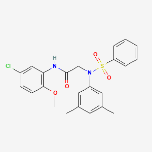 molecular formula C23H23ClN2O4S B3484079 N~1~-(5-chloro-2-methoxyphenyl)-N~2~-(3,5-dimethylphenyl)-N~2~-(phenylsulfonyl)glycinamide 