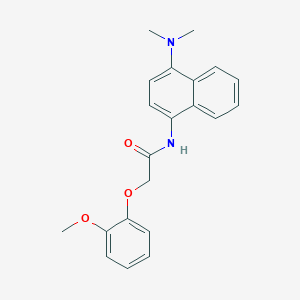 molecular formula C21H22N2O3 B3484086 N-[4-(dimethylamino)-1-naphthyl]-2-(2-methoxyphenoxy)acetamide 