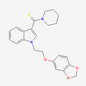molecular formula C23H24N2O3S B3484094 1-[2-(1,3-benzodioxol-5-yloxy)ethyl]-3-(1-piperidinylcarbonothioyl)-1H-indole 