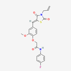 molecular formula C22H19FN2O5S B3484108 2-{4-[(3-allyl-2,4-dioxo-1,3-thiazolidin-5-ylidene)methyl]-2-methoxyphenoxy}-N-(4-fluorophenyl)acetamide 