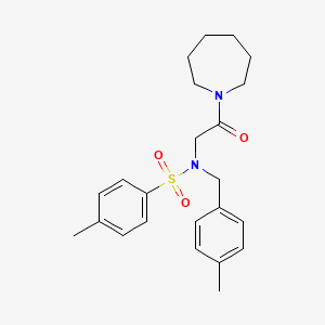 molecular formula C23H30N2O3S B3484124 N-[2-(1-azepanyl)-2-oxoethyl]-4-methyl-N-(4-methylbenzyl)benzenesulfonamide 