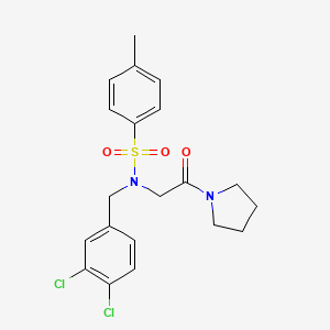 molecular formula C20H22Cl2N2O3S B3484136 N-(3,4-dichlorobenzyl)-4-methyl-N-[2-oxo-2-(1-pyrrolidinyl)ethyl]benzenesulfonamide 