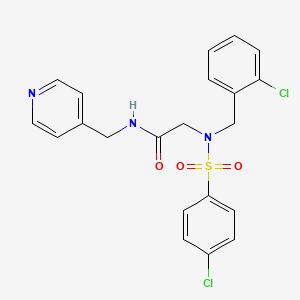 molecular formula C21H19Cl2N3O3S B3484139 N~2~-(2-chlorobenzyl)-N~2~-[(4-chlorophenyl)sulfonyl]-N~1~-(4-pyridinylmethyl)glycinamide 