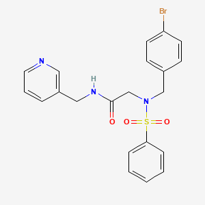 molecular formula C21H20BrN3O3S B3484152 N~2~-(4-bromobenzyl)-N~2~-(phenylsulfonyl)-N~1~-(3-pyridinylmethyl)glycinamide 