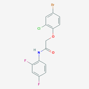 molecular formula C14H9BrClF2NO2 B3484157 2-(4-bromo-2-chlorophenoxy)-N-(2,4-difluorophenyl)acetamide 