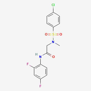 molecular formula C15H13ClF2N2O3S B3484174 N~2~-[(4-chlorophenyl)sulfonyl]-N~1~-(2,4-difluorophenyl)-N~2~-methylglycinamide 