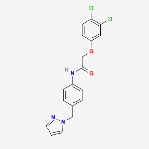 molecular formula C18H15Cl2N3O2 B3484204 2-(3,4-dichlorophenoxy)-N-[4-(1H-pyrazol-1-ylmethyl)phenyl]acetamide 