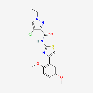 4-chloro-N-[4-(2,5-dimethoxyphenyl)-1,3-thiazol-2-yl]-1-ethyl-1H-pyrazole-3-carboxamide