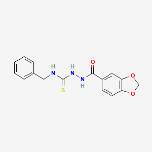 molecular formula C16H15N3O3S B3484206 2-(1,3-benzodioxol-5-ylcarbonyl)-N-benzylhydrazinecarbothioamide 