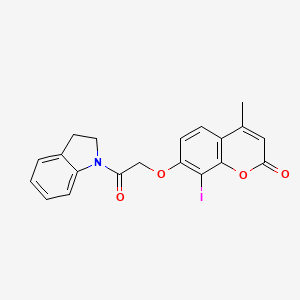 molecular formula C20H16INO4 B3484243 7-[2-(2,3-dihydro-1H-indol-1-yl)-2-oxoethoxy]-8-iodo-4-methyl-2H-chromen-2-one 