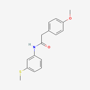 molecular formula C16H17NO2S B3484268 2-(4-methoxyphenyl)-N-[3-(methylthio)phenyl]acetamide 