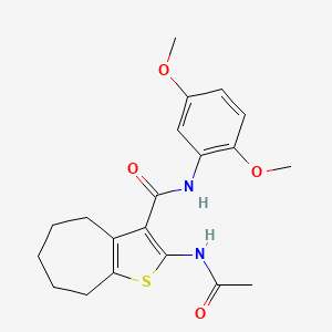 molecular formula C20H24N2O4S B3484280 2-(acetylamino)-N-(2,5-dimethoxyphenyl)-5,6,7,8-tetrahydro-4H-cyclohepta[b]thiophene-3-carboxamide 