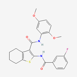 molecular formula C24H23FN2O4S B3484284 N-(2,5-dimethoxyphenyl)-2-[(3-fluorobenzoyl)amino]-4,5,6,7-tetrahydro-1-benzothiophene-3-carboxamide 