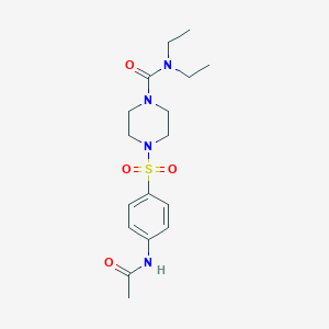 molecular formula C17H26N4O4S B3484302 4-{[4-(acetylamino)phenyl]sulfonyl}-N,N-diethyl-1-piperazinecarboxamide 